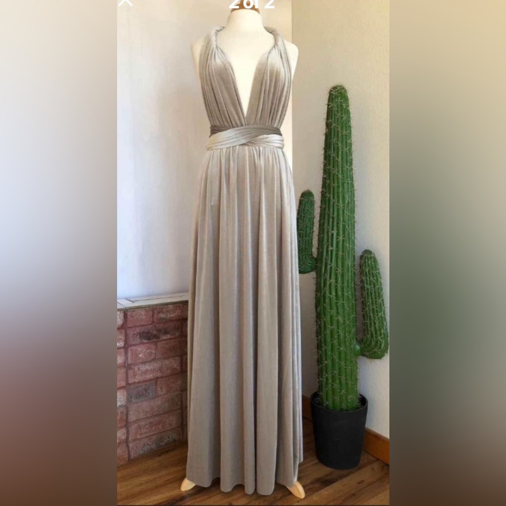 Silver Velvet Convertible Dress - One Size Fits Most - Never Worn